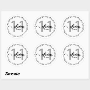 11 Month Milestone  Classic Round Sticker