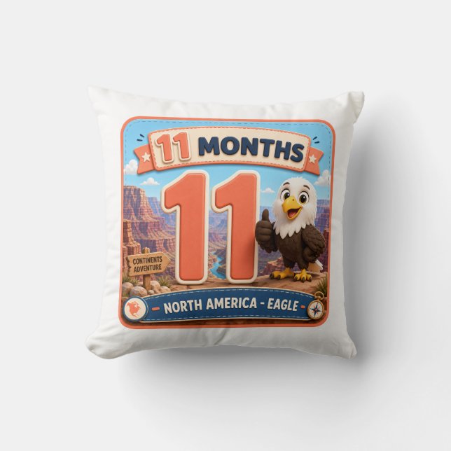 11 Months Baby Milestone Explorer Cushion (Front)