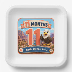 11 Months Baby Milestone Explorer Paper Plate