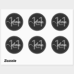 11 Months Milestone Classic Round Sticker