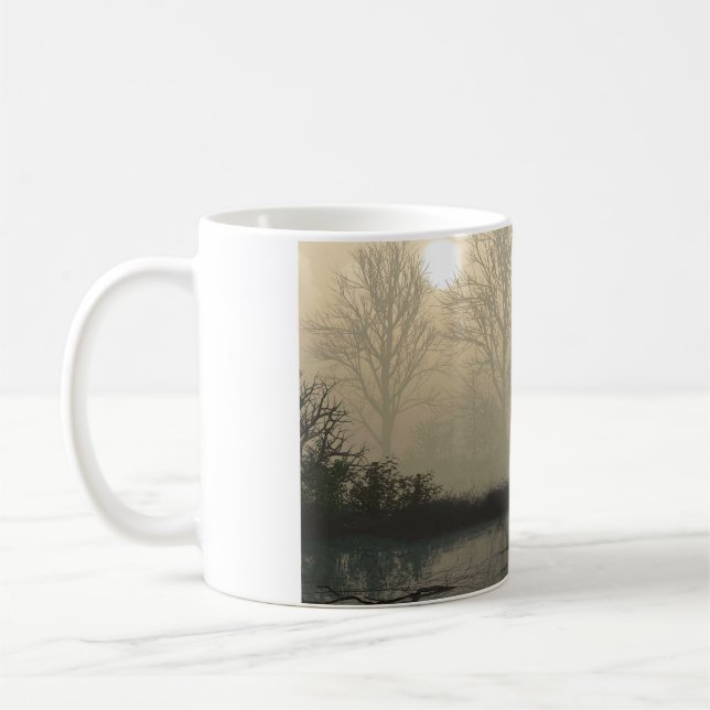 11 oz mug with "foggy Dawn" image (Left)