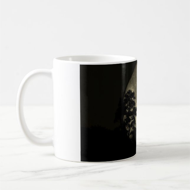 11 oz mug with "Swans in the Moonlight" image (Left)