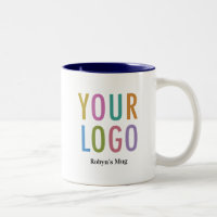 11 oz Navy Blue Inner Coffee Mug Name Company Logo