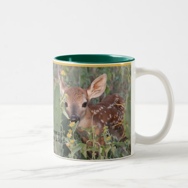 11 oz. two tone mug with Texas Whitetail Fawn (Right)