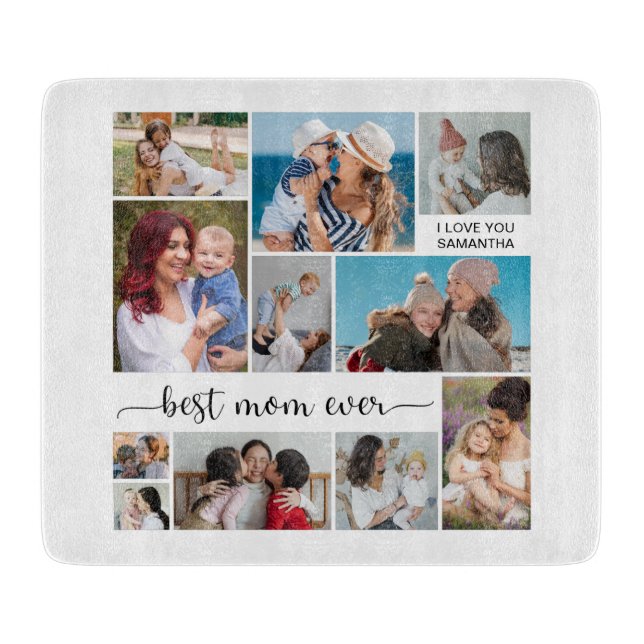   11 Photo Collage Best Mum Ever Cutting Board (Front)