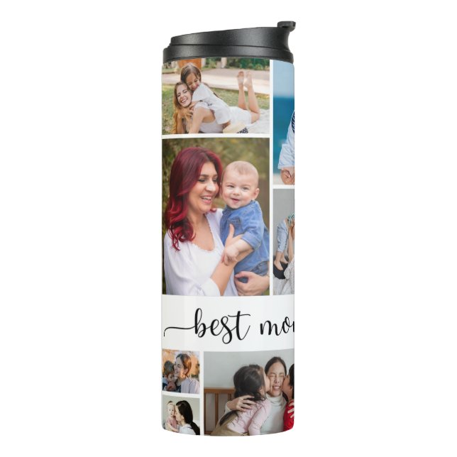 11 Photo Collage Best Mum Ever Thermal Tumbler (Rotated Left)
