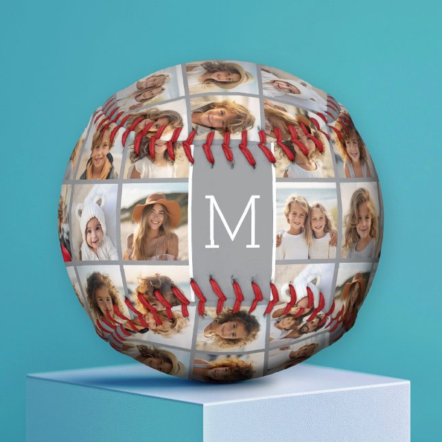 11 Photo Collage - Minimal Grid with Text Baseball (Custom Photo Baseball)