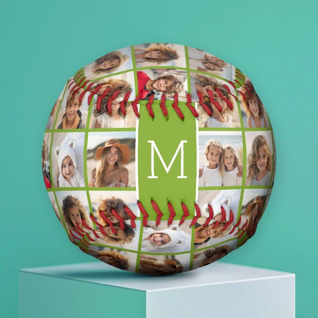 11 Photo Collage - Minimal Grid with Text Baseball (Custom Photo Baseball)