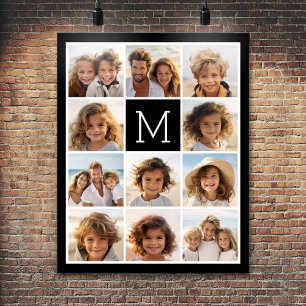 11 Photo Collage - Minimal Grid with Text Poster