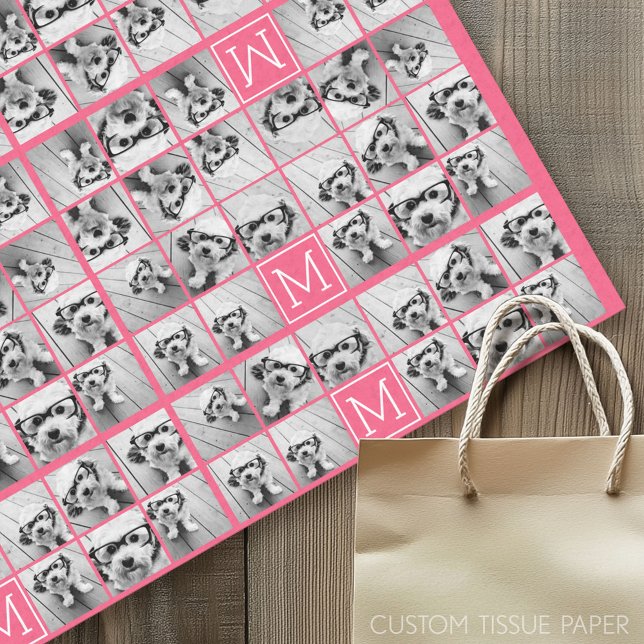 11 Photo Collage - Minimal Grid with Text Tissue Paper (Custom Tissue Paper)