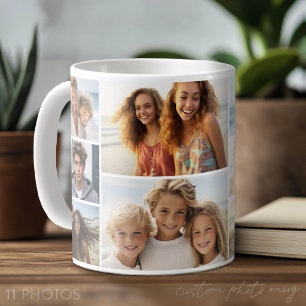 11 Photo Collage - Modern, Minimal White Coffee Mug