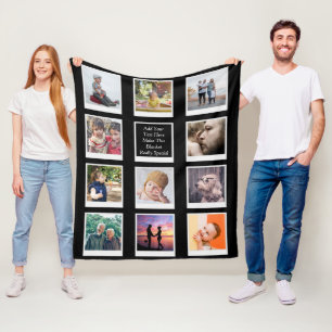 11 Photo Collage Personalised Fleece Blanket