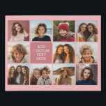 11 Photo Grid industrial box name - coral Faux Canvas Print<br><div class="desc">Use up to 11 square or selfie phone photos to create a unique and personal gift. If you need to adjust the pictures,  click on the customise tool to make changes.</div>