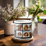 11 Photo Instagram Collage Custom Black Monogram Espresso Cup<br><div class="desc">Black and White - Use up to 11 square photos to create a unique and personal gift. Or you can keep the hipster puppy and make a trendy keepsake. If you need to adjust the pictures,  click on the customise tool to make changes.</div>
