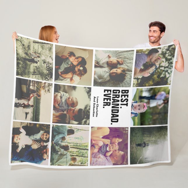 11 photos collage personalised fleece blanket (In Situ)