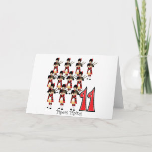 11 Pipers Piping Holiday Card