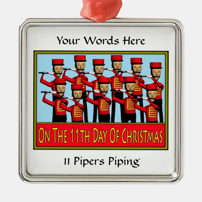 11 Pipers Piping Metal Tree Decoration (Front)