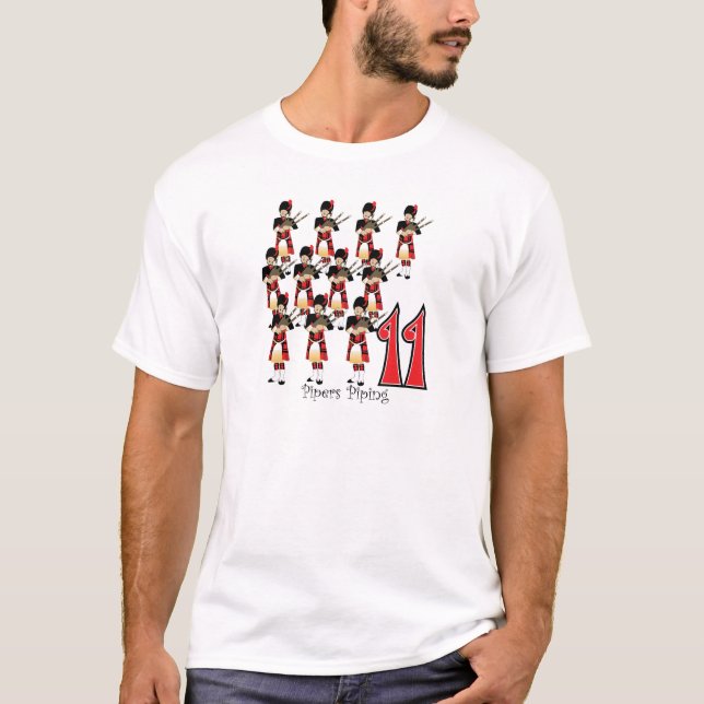 11 Pipers Piping T-Shirt (Front)