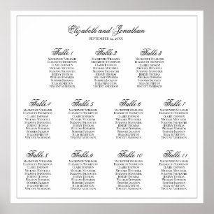 11 Table Simple Elegance Wedding Seating Chart