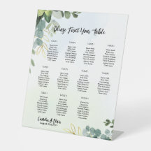 11 Table Wedding Seating Chart Greenery Eucalyptus