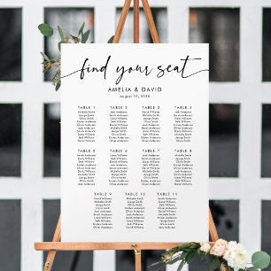 11 Tables Find Your Seat Seating Chart
