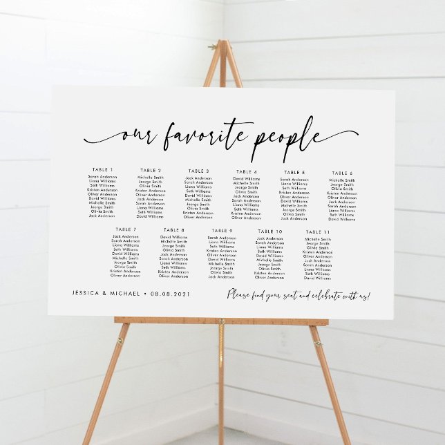 11 Tables Our Favourite People Seating Chart Plan (Creator Uploaded)