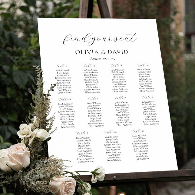 11 Tables Simple Our Favourite People Seating Char Poster (Creator Uploaded)