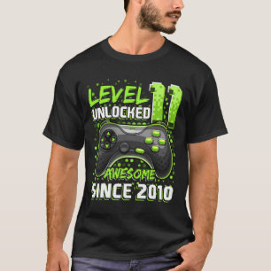 11 Unlocked Awesome 2010 Video Game 11th Birthday  T-Shirt
