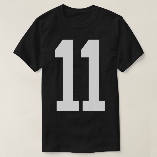 11 White Number 11 Sports Fan Jersey Style Premium T-Shirt (Design Front)