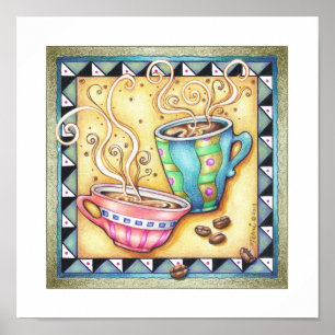 11"x11" POSTER - COOL BEANS! Coffee Art