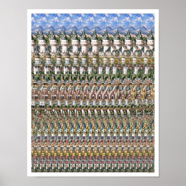 11"x14" "Neuschwantstein Castle" 3D Poster (Front)