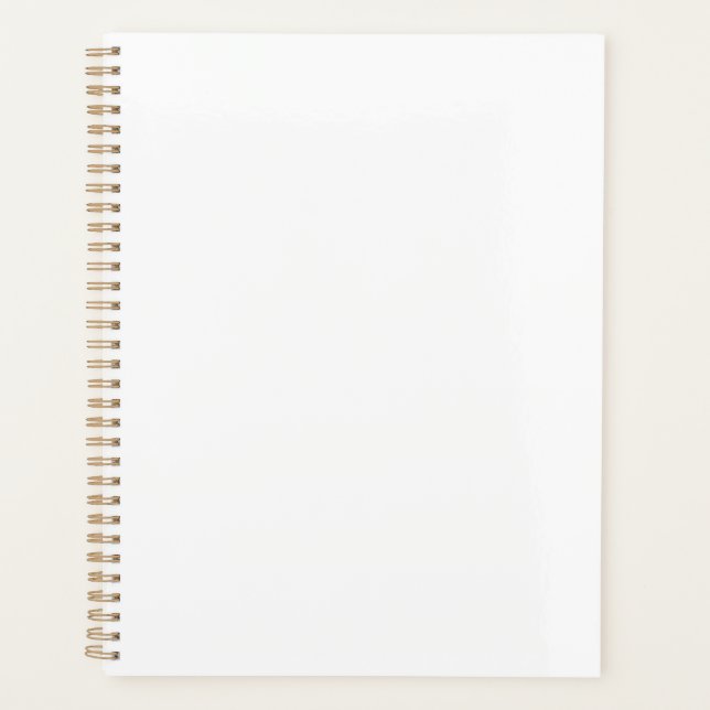 11"x8.5" Gold Spiral Soft Cover Notebook Notepad Planner (Front)