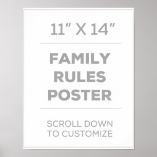 11" x 14" Family Rules Poster