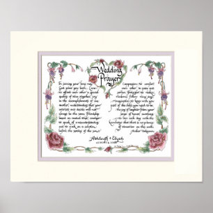 11 x 14 Wedding Prayer, Anniversary Calligraphy Poster