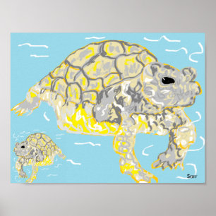 11" x 8.5", Value Poster Paper (Matte)Sea Turtles
