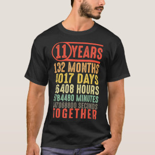 11 Year 11th Wedding Anniversary Gifts for Her Him T-Shirt