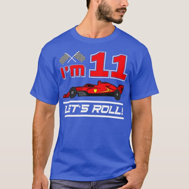 11 Year Old 11th Birthday Gift Boys Cool Kid Car T-Shirt (Front)