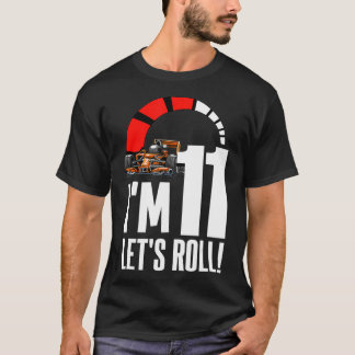 11 Year Old 11th Birthday Gift Boys Cool Kid Race  T-Shirt