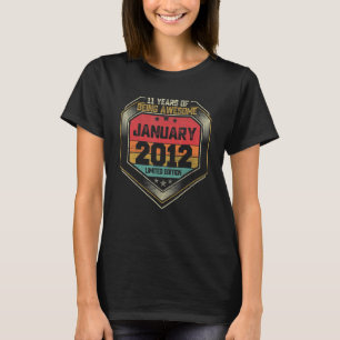 11 Year Old Awesome Since January 2012 11th Birthd T-Shirt