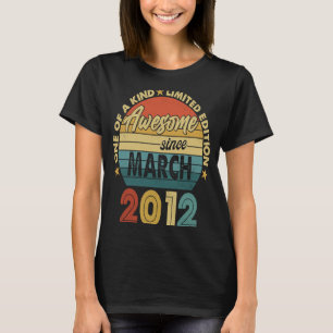 11 Year Old Awesome Since March 2012 11th Birthda T-Shirt