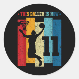 11 Year Old Basball 11th Birthday Boy Basball Classic Round Sticker