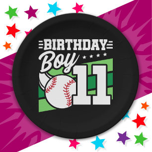 11 Year Old Baseball Party Theme 11th Birthday Boy Paper Plate