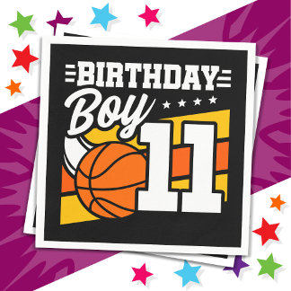 11 Year Old Basketball Party 11th Birthday Boy Napkin