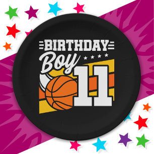 11 Year Old Basketball Party 11th Birthday Boy Paper Plate
