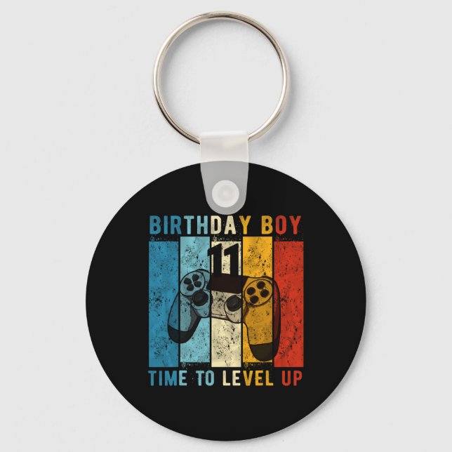 11 Year Old Birthday Boy 11 Time To Level Up 11th  Key Ring (Front)