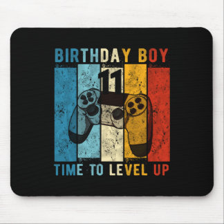 11 Year Old Birthday Boy 11 Time To Level Up 11th  Mouse Pad