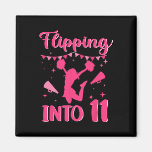 11 Year Old Birthday Cheerleading Girl 11th Cheerl Magnet