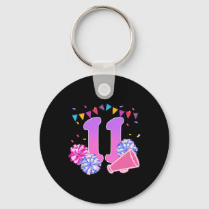 11 Year Old Birthday Cheerleading Girl 11th Party  Key Ring