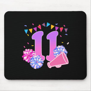 11 Year Old Birthday Cheerleading Girl 11th Party  Mouse Pad