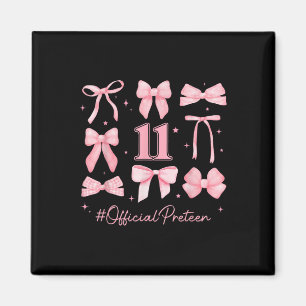 11 Year Old Birthday Girl 11th Birthday Coquette B Magnet